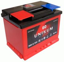 АКБ Unikum  п.п.L+ 60a/h Евро B13(нижн.кр)