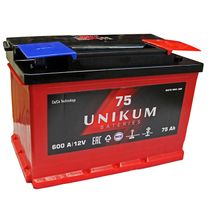 АКБ Unikum  о.п.R+ 75a/h Евро B13(нижн.кр)