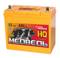 АКБ Медведь Silver о.п.R+ 55a/h Азия B0(верх.кр.) 65B24L